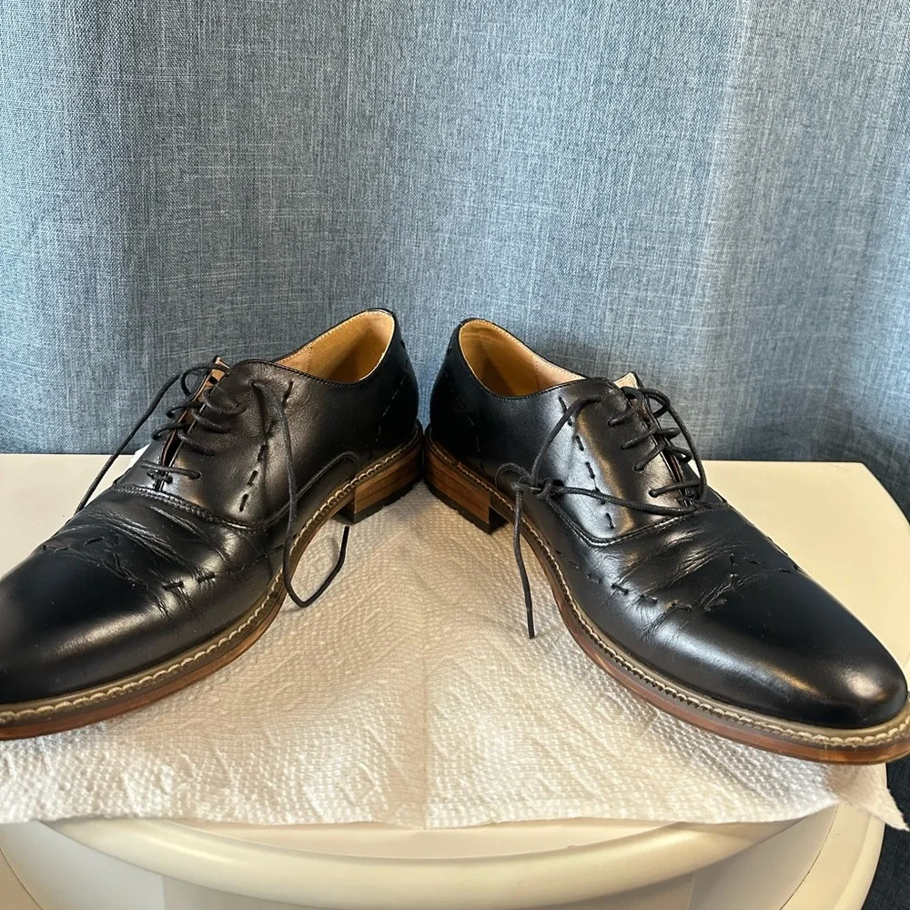 Zanzara Sz 10.5 Oxfords Black Leather Men Lace Up JH390S20 Medium (D, M)‎